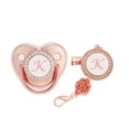 thumbnail image 1 of Fiudx Chupete con Brillo, Clip Personalizable con Inicial de Letra, Tetina con Brillantes Diamantes de Imitación, Ideal para Bautizos, Bodas y Fiestas, Regalo Único para Bebés Especiales. Requiere Su, 1 of 4