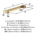 thumbnail image 3 of Amerock Augment 6-5/16 (160mm) Center-to-Center Champagne Bronze Cabinet Pull, 10 Pack, 3 of 4