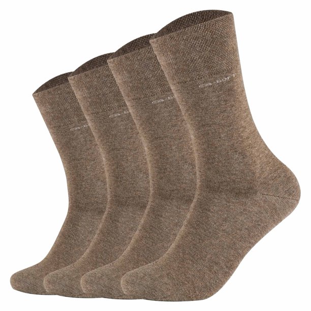Calcetines unisex Camano - Calcetines suaves, monocolor, paquete de 4 Marrón 35-38