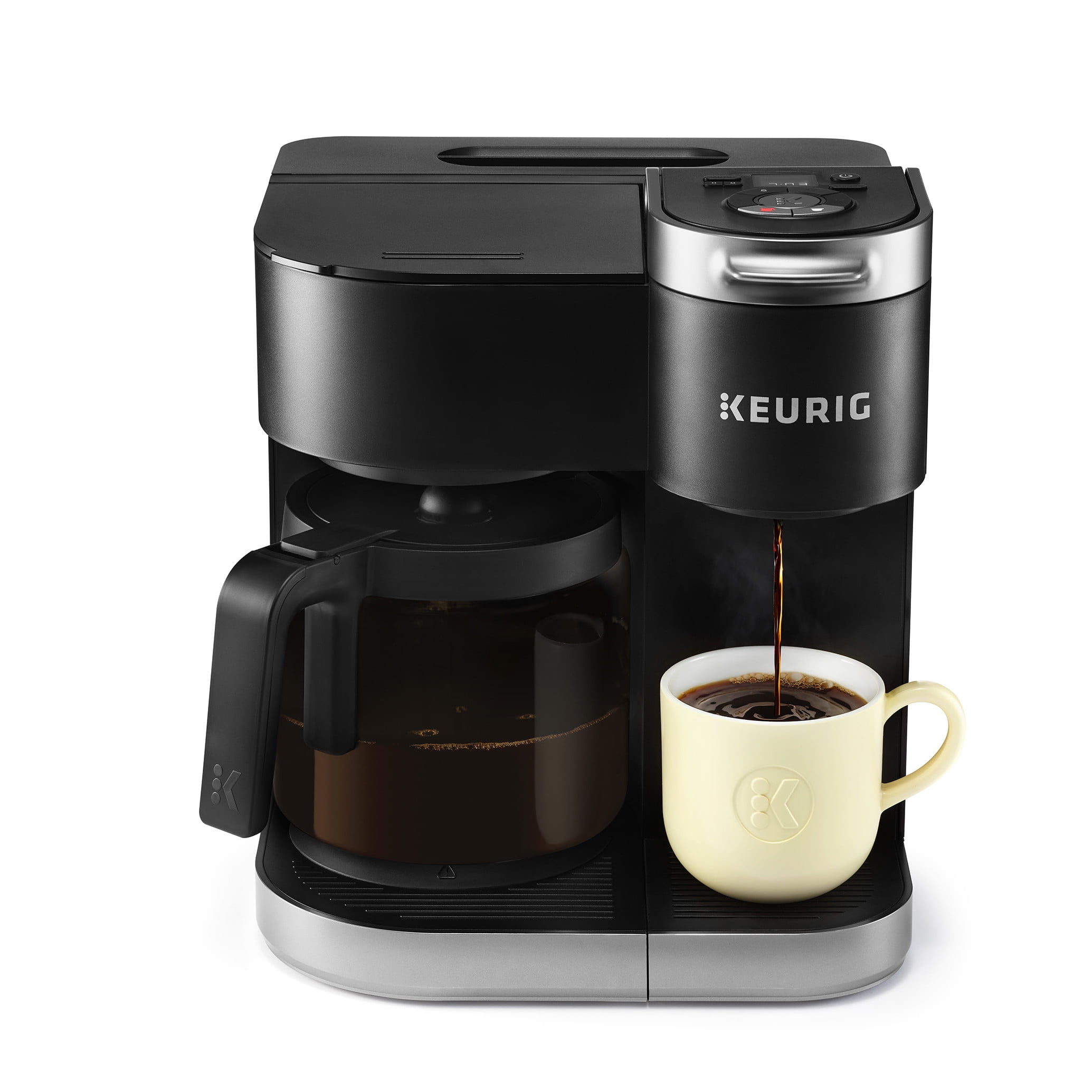 Classic Mini Coffee Pot for Individual Offices Small and Portable Coffee Brewer with Brew Strength Control and Self Cleaning Function Coffee Maker Single Serve Coffee Machine for K Cup Pod & Ground Coffee Dorms 