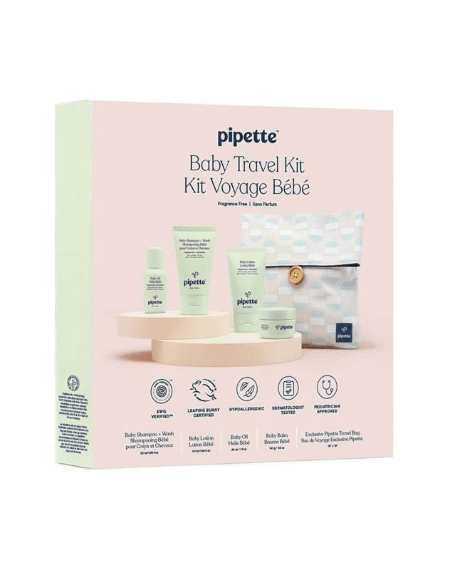 Pipette 5Piece Baby Travel Set (Shampoo & Wash, Lotion, Balm, Oil, and