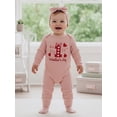 thumbnail image 5 of BemeyourBBs Baby Girl My 1st Valentines Day Outfits Spring Rib Knit Romper Long Sleeve Heart Print Jumpsuit with Headband Set Cute Newborn Clothes, 5 of 9
