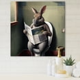thumbnail image 2 of Designart Kangoroo On Toilet Reading News Canvas Wall Art, 2 of 5
