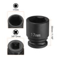 thumbnail image 2 of Uxcell Deep Impact Socket 3/8" Drive by 17mm Metric 6 Point Socket 30mm Long, 2 of 7