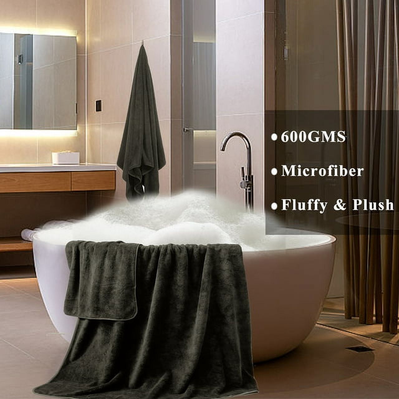 Smuge 8 Piece Oversized Bath Sheet Towels (Dark Coffee) 700 GSM Ultra Soft Large Bath Towel Set Thick Cozy Quick Dry Bathroom Towels Hotel Luxurious Towels