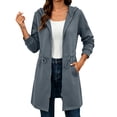 thumbnail image 6 of Women's Sweater Long Sleeve Hooded Fleece Lined Zipper Cardigan for Cold Home Lounge, 6 of 9