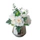 thumbnail image 2 of Mini ramo de flores artificiales, jarrón de bonsái, arreglo Floral, adornos en maceta para mesa de jardín, centros de mesa, decoración de boda de , blanco bajo BLESIY Flores de bonsái, 2 of 8