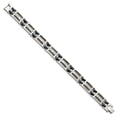 thumbnail image 3 of Stainless Steel Bracelet Contemporary Link, Other Men's 11 mm 8.75 in Chisel Polished with Dark Blue Ceramic and Cable Inlay Link, 3 of 6