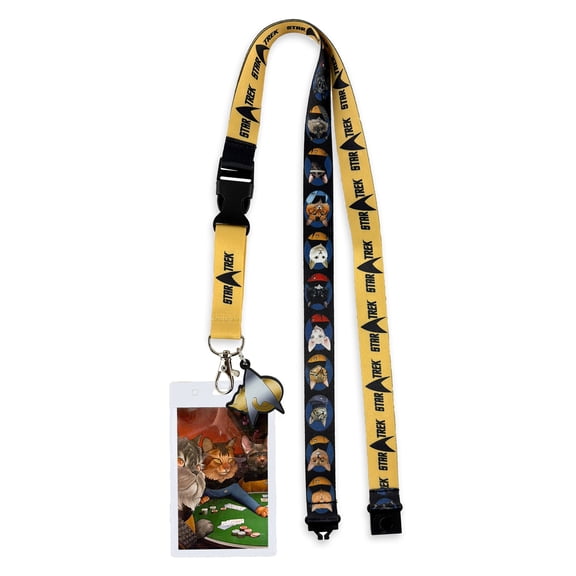 Star Trek Lanyard Cat Poker Breakaway ID Badge Holder with Charm Keychain
