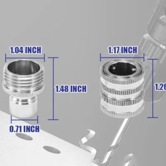 Stainless Steel Garden Hose Quick Connect Set, 3/4 Inch GHT Water Hose Fittings, Heavy Duty Quick Release Connector for Garden Hose, and Sprayers,water pipe joint(Silver,1.04x1.48")