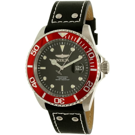 Invicta Men's Pro Diver 22073 Black Leather Quartz Watch