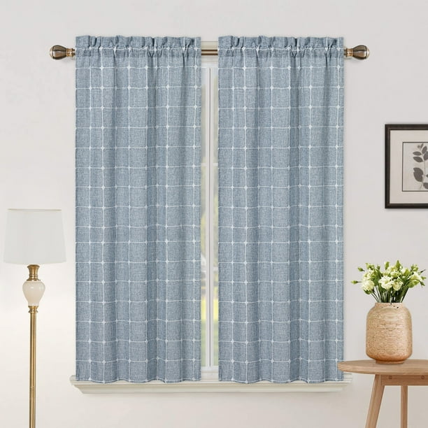 GlowSol Farmhouse Kitchen Curtains 45 inch Length Short Boho Blackout