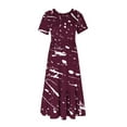 thumbnail image 3 of IROINNID Summer Dresses for Women Plus Size Wedding Guest Maxi Dresses for Women , Short Sleeve and Round-neck Sun Flowy Dresses for Vacation Dresses, 3 of 4
