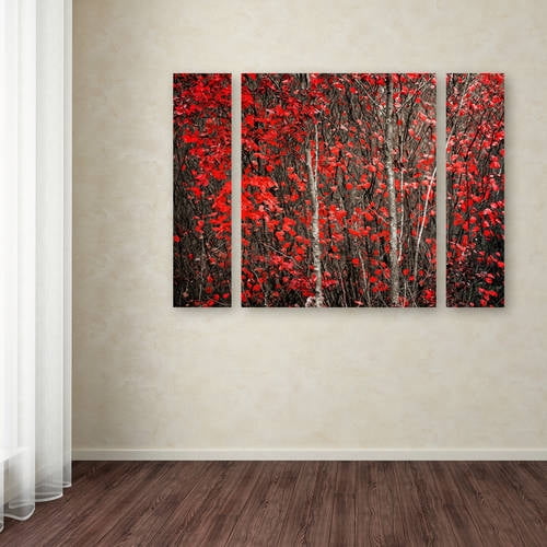 Trademark Fine Art "Hush Before Winter" Canvas Art by Philippe Sainte-Laudy Three Panel Set