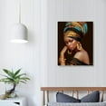 thumbnail image 3 of JEUXUS African Women Portrait Canvas Wall Art for Living Room Decor Colorful Weird African Girl Oil Paintings Brown Kitchen Wall Decor Artwork Home Decor Room Wall Pictures Framed 16x20 Inch, 3 of 4
