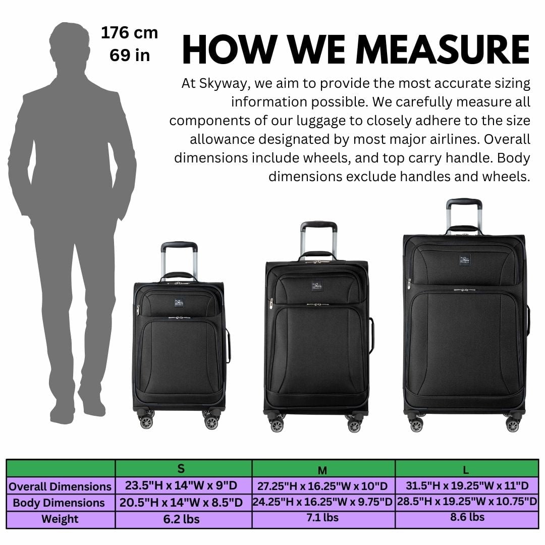 Skyway Luggage Epic Softside 28" 8 Wheel Large Check-In Spinner, Adult