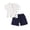 Navy, variant on Coerni Toddler Baby Boys Clothes Set Button-Down Shirt Tops cotton Linen Shorts Summer Outfit School 𝐔niform Girl 2PCS Clothing
