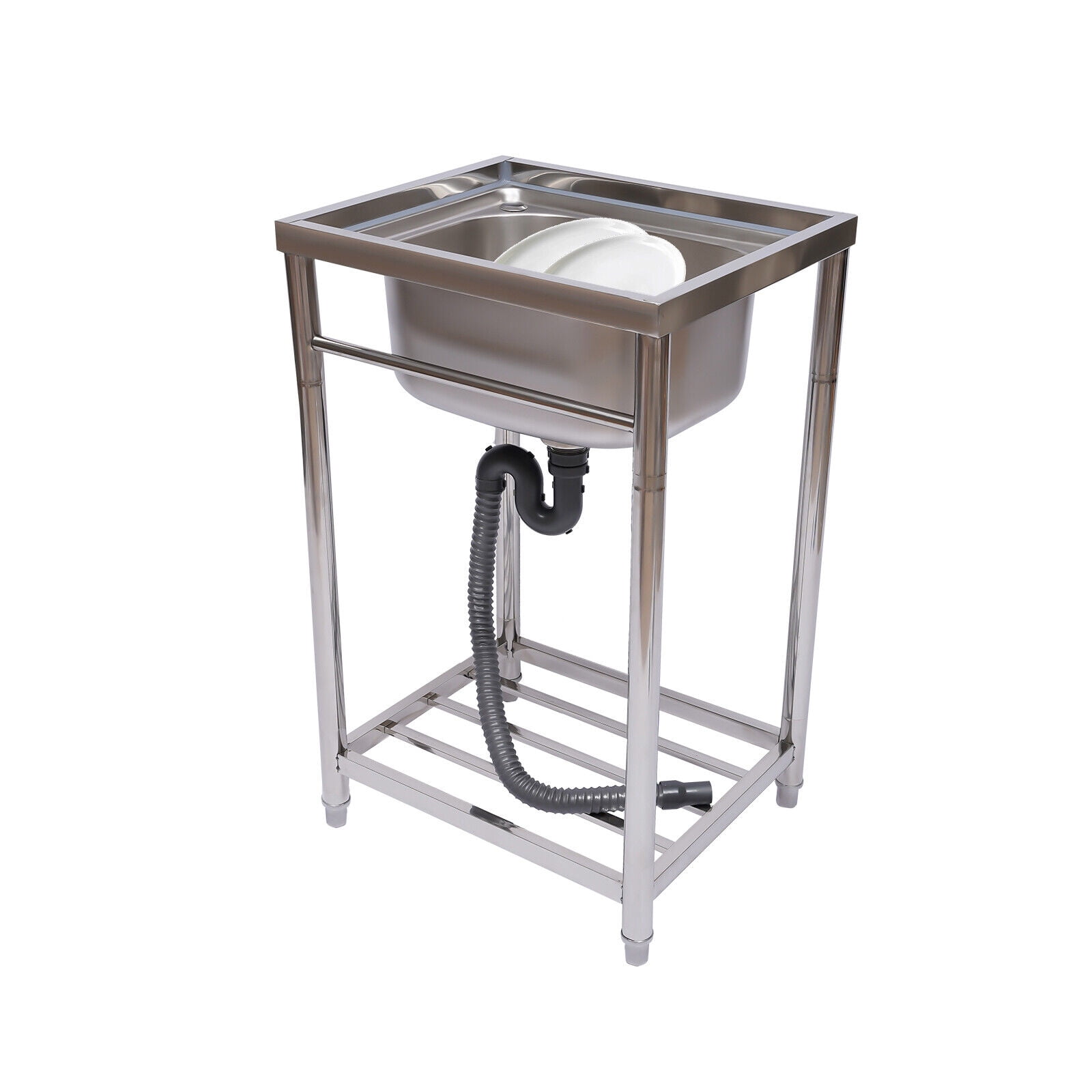 1 Compartment Commercial Utility Sink Stainless Steel Single Basin Kitchen Sink