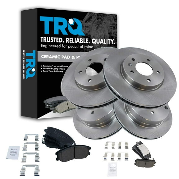 TRQ Front and Rear Brake Pad & Rotor Kit Brake Pads Brake Rotor Ceramic Fits Select 2012-2015 Chevrolet Captiva Sport 2007-2009 Equinox Pontiac Torrent 2008-2010 Saturn Vue Suzuki XL-7