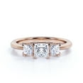thumbnail image 3 of JeenMata 1.25 Carat Princess Cut Engagement Ring - Three Stone Engagement Ring - Past Present Future Ring - 18K Rose Gold over Silver, 3 of 7