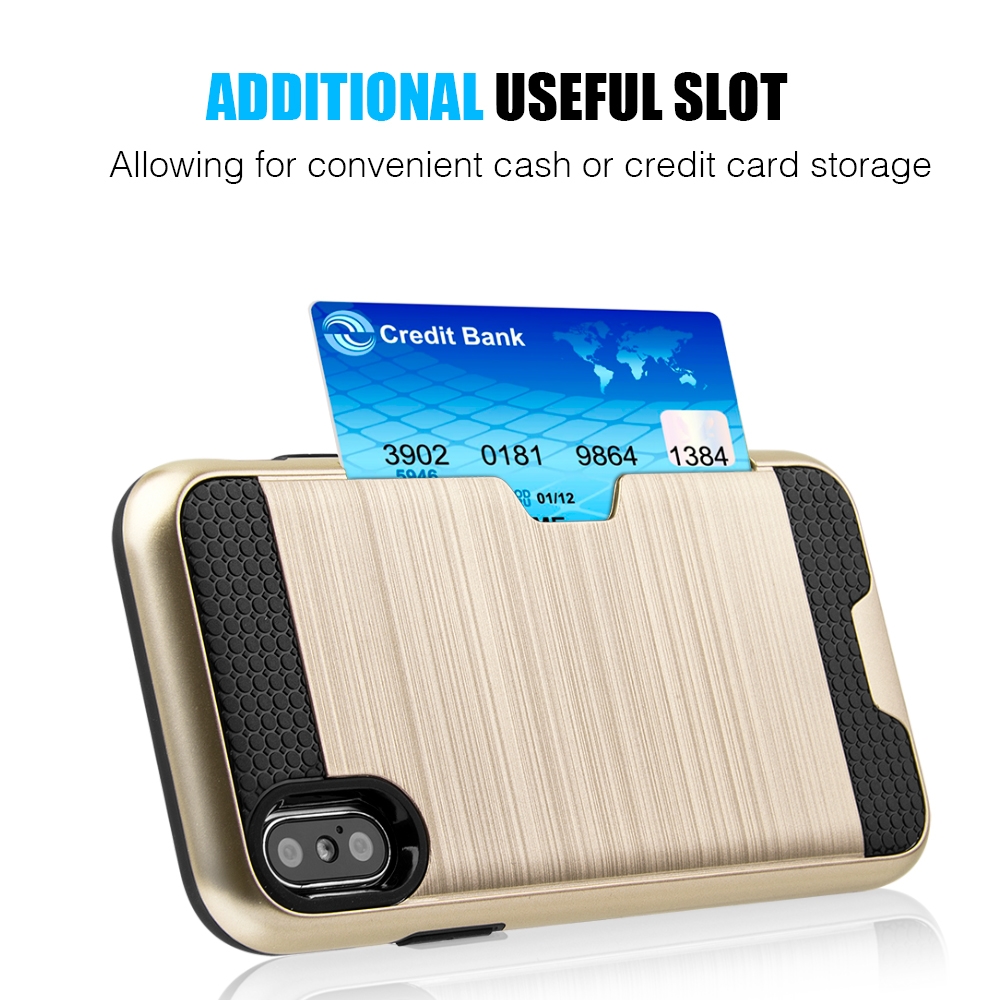 Sumaclife Protective Card Holder Hybrid Protector Case for Apple iPhone X Perfect Fit