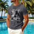 thumbnail image 2 of Sewkxo Mens Hawaiian Short Sleeve T-Shirts Graphic Crew Neck Casual Shirt Summer Beach Palm Tree Printed Vintage Tees,Gray L, 2 of 5