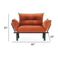 thumbnail image 5 of Extra Wide Modern Futon Loveseat with Metal Frame, Convertible Futon Sofa Bed  with Removable Cushions,Living Room, Bedroom, Office, Orange, 5 of 7