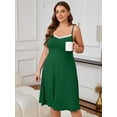 thumbnail image 5 of SHOWMALL Plus Women Lace Nightgown Sexy Spaghetti Strap Cami Sleeveless Green 4X Sleepwear Sleep Dress, 5 of 6
