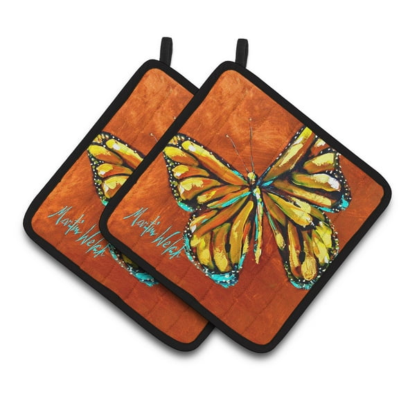 Carolines Treasures MW1339PTHD Monarch Butterfly Pair of Pot Holders , 7.5HX7.5W, multicolor