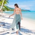 thumbnail image 7 of FORMRS Womens Long Sarong Beach Wrap Semi-Sheer Bikini Skirt Bathing Swimsuit Cover Up, Black Cat, 7 of 7