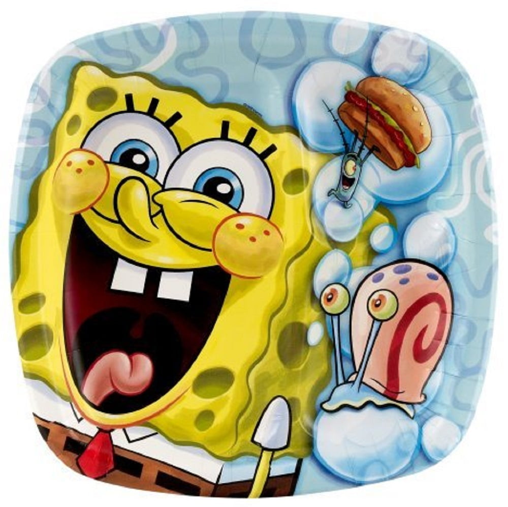 Plates Spongebob Large 9 in Paper 8ct