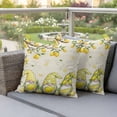 thumbnail image 4 of Summers Lemon Gnomes Pillow Covers 2 Pack Farm Yellow Fruit Green leaf Pastoral Pillowcase Waterproof Outdoor Throw Pillow Cover for Patio Garden Square Cushion 18”x18”, 4 of 9