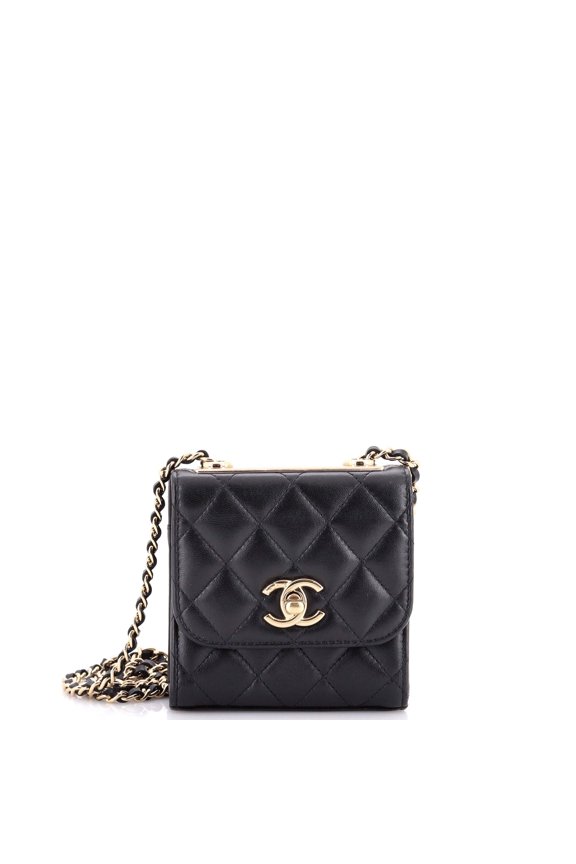 Pre-Owned Trendy CC Clutch with Chain Quilted Lambskin Small By Rebag