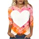 thumbnail image 2 of Xuyuer Valentine's Day 3/4 Sleeve Tee - Ladies' 3/4 Sleeve Printed T-Shirt for Romantic Date Nights, Love-Themed Photo Shoots, Unique Heart Pattern Statement Wear & Couples' Matching Style, 2 of 6