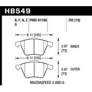 Hawk Performance HB549F.702 Brake Pads - HPS Compound - Front - Set of 4 Fits select: 2007-2013 MAZDA 3 3, 2006-2007 MAZDA 6 6