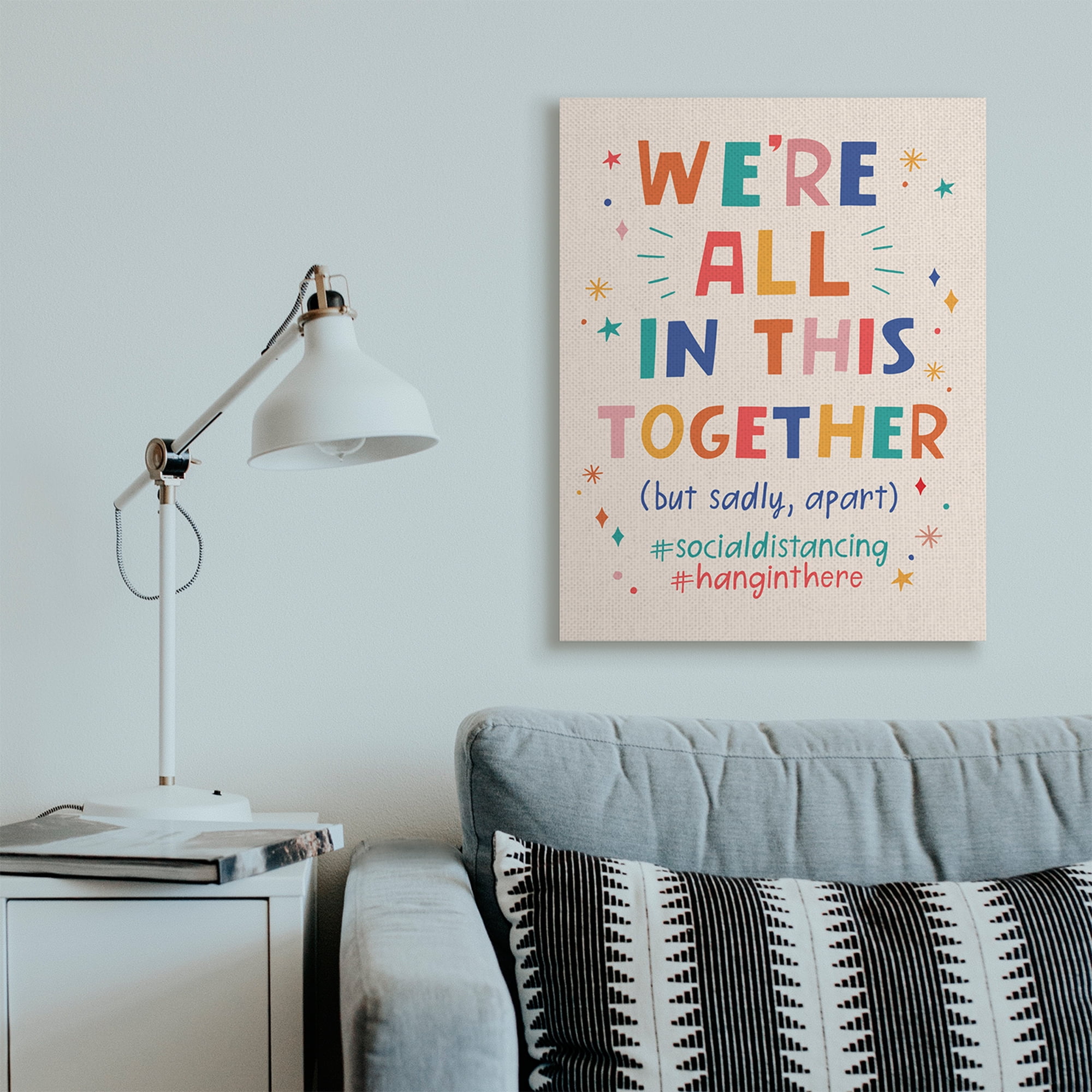 Stupell Industries All in Together But Apart Social Distancing Phrase Designed by Nina Seven