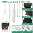 thumbnail image 2 of FIASON 2 Pack 8 Inch Black Self Watering Hanging Planters, Indoor Outdoor Hanging Flower Pots with Visual Water Level Window, Drainage Holes & 2 Hangers for Home Garden Decor, 2 of 10