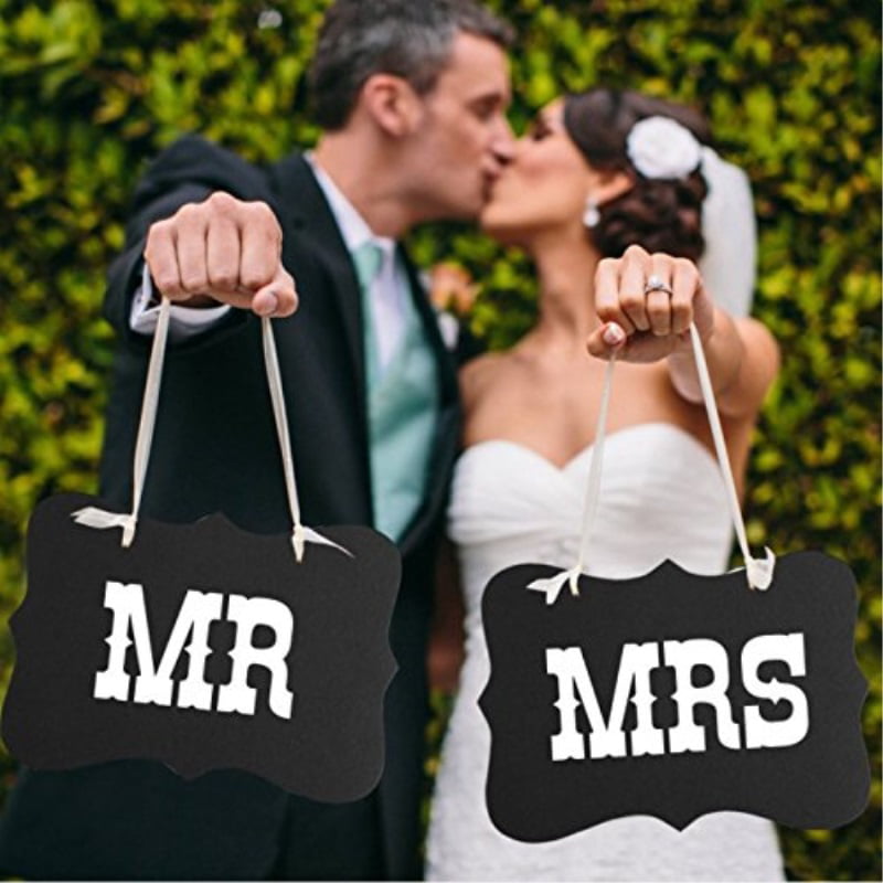 Custom Wedding Sign Black and White Wedding Photo Prop Chair Signs Mr and Mrs | Wedding Sign Wood sign