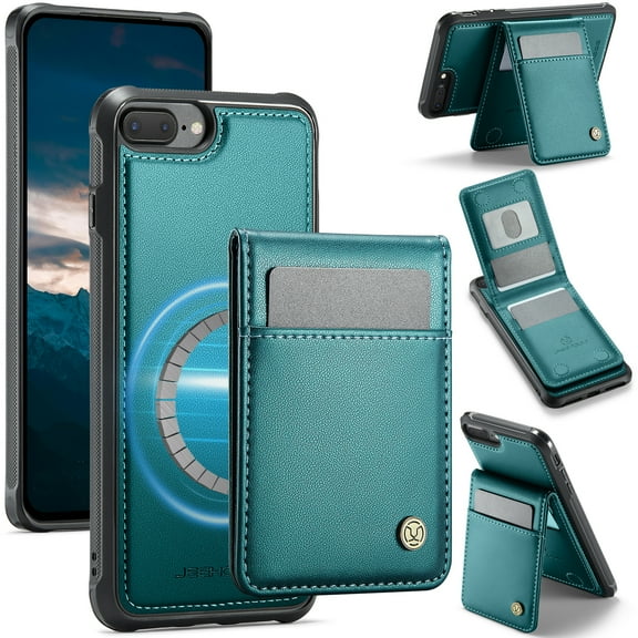for iPhone XR Case with RFID Blocking Card Holder iPhone XR Case Magsafe Compatible Phone case Kickstand Wallet 2 in 1 Detachable Magnetic Leather Cover for Men Women, Blue