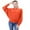 Orange, variant on UJNDER Fashion Off The Shoulder Bat Sleeve Long Sleeve Pullover Sweater for Women Blue One Size