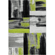 Ladole Rugs Moda Collection Soft Elegant Copper Abstract Made in Europe Area Rug Carpet in Green Black Grey, 5'2" x 7'3" (160cm x 220cm)
