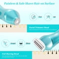 thumbnail image 4 of Depiladora YHC para mujer, depiladora facial y corporal 3 en 1, afeitadora eléctrica húmeda y seca para piernas, brazos y bikini, inalámbrica, impermeable, recargable por USB (azul), 4 of 7