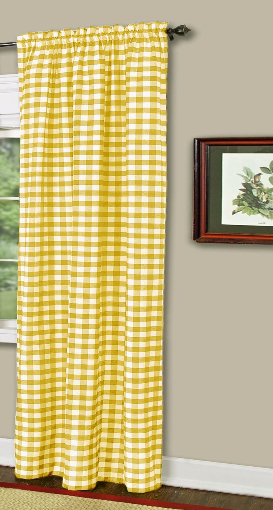 Traditional Elegance Buffalo Check Window Curtain Panel 42x63
