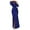 Blue, variant on Women's Vintage Long Sleeve Dress Sequin Party Ruched Bodycon Work Maxi Pencil Dress