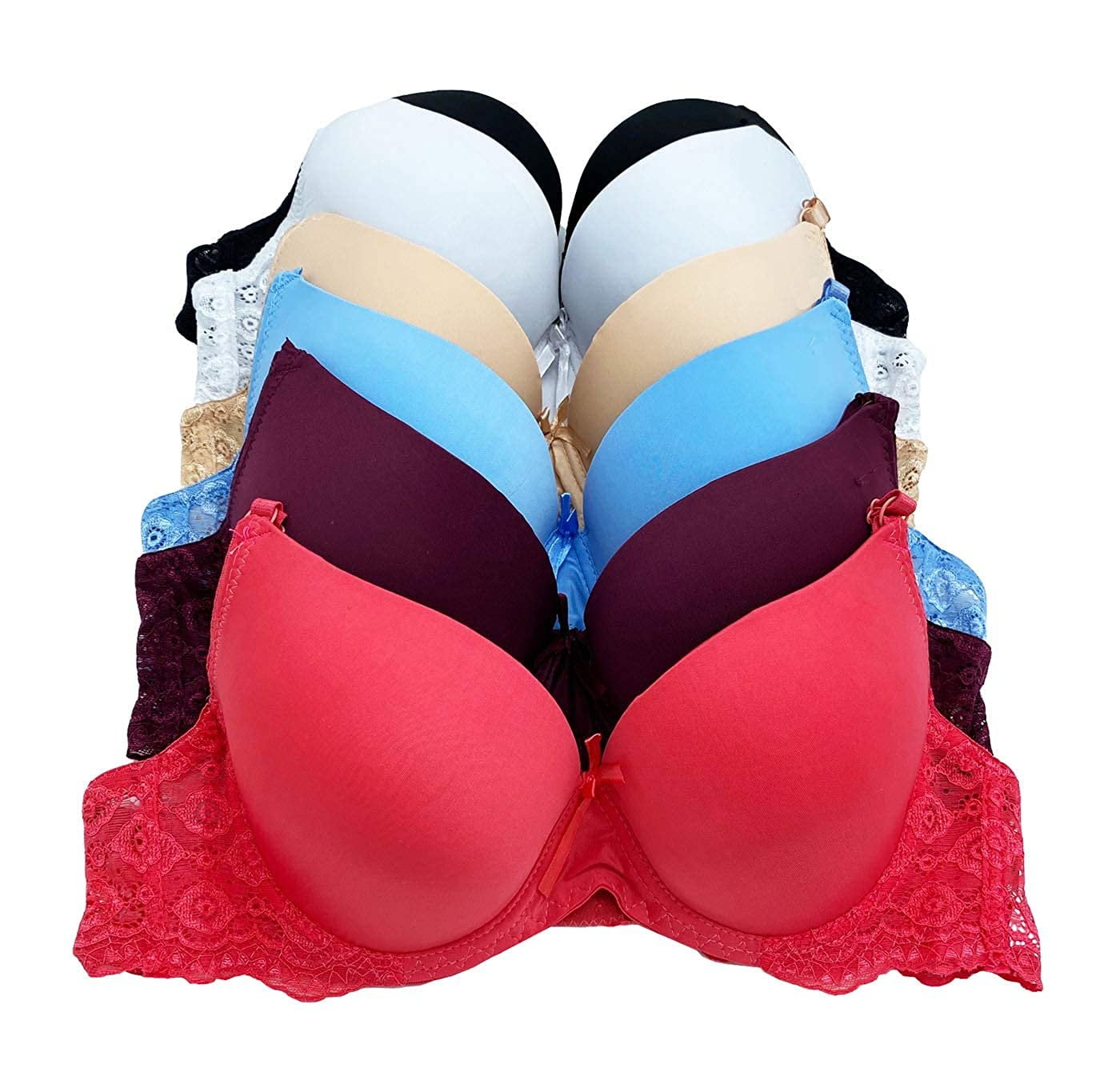 Just Intimates B40023-34C Women's Bras (Pack of 6) at