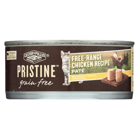 Castor And Pollux - Pristine Grain Free Wet Cat Food - Free-range Chicken Recipe - Case Of 24 - 5.5