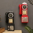 thumbnail image 4 of Naiovety Modelo de teléfono vintage de resina, decoración del hogar, cabina telefónica montada en la pared, accesorios retro, decoración Decoración del hogar rojo, 4 of 6
