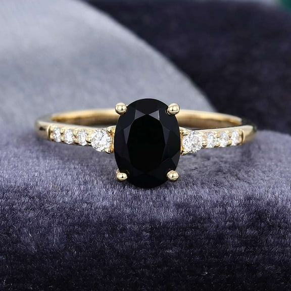 Jewelerix Plated Yellow Gold Ring Oval Cut Ring 1.50 CT Moissanite Diamond Engagement Ring Amazing Handmade Jewelry Forever one Her Birthday Gift Ring