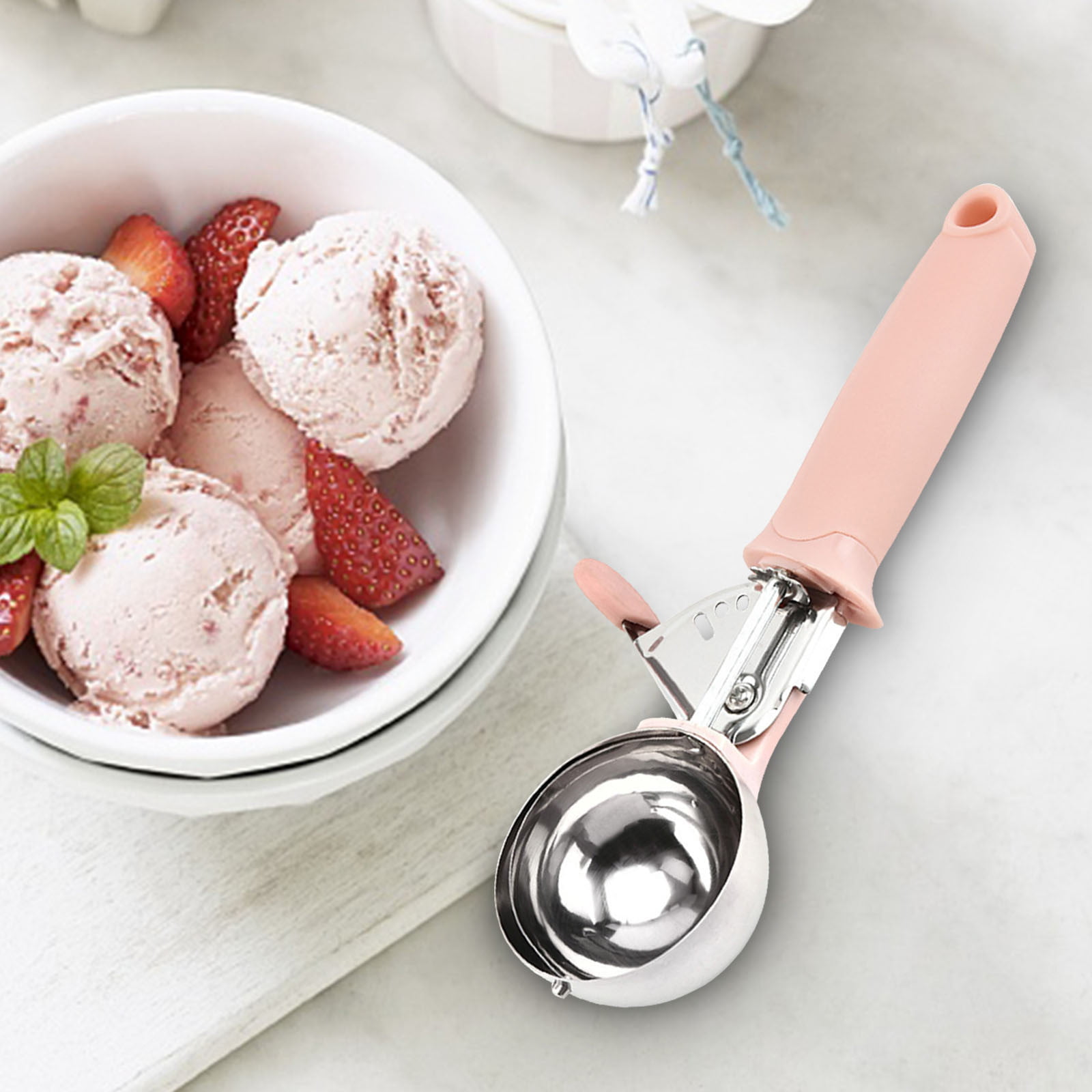 lulshou Ice Cream Scoop - Heavy Duty Ice Cream with Comfortable Non-Slip  Handle, Easy Release Metal Ice Cream Scoop Kitchen Tool for Dough, Gelat 
