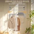 thumbnail image 5 of XL-31.5'' Wall Mounted Clothes Drying Rack, 130 lbs Large Capacity Rustproof Retractable Collapsible Drying Rack Easy Install with 7 Drying Rods, Space Saving Towel Clothes Rack for Laundry-Black, 5 of 8